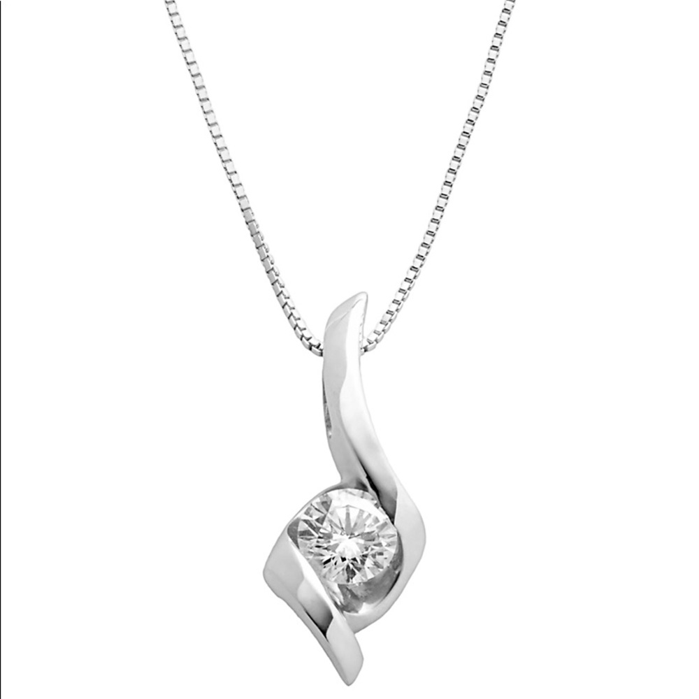 14k White Gold 1/4-ct Round Cut Diamond Solitaire